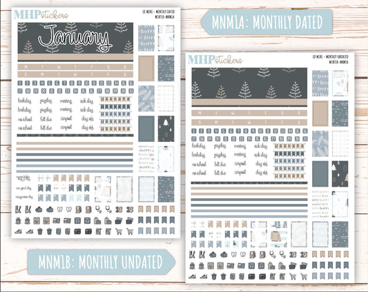 JANUARY 2025 Stickers for small Laurel Denise Planners "Winter" || MNW