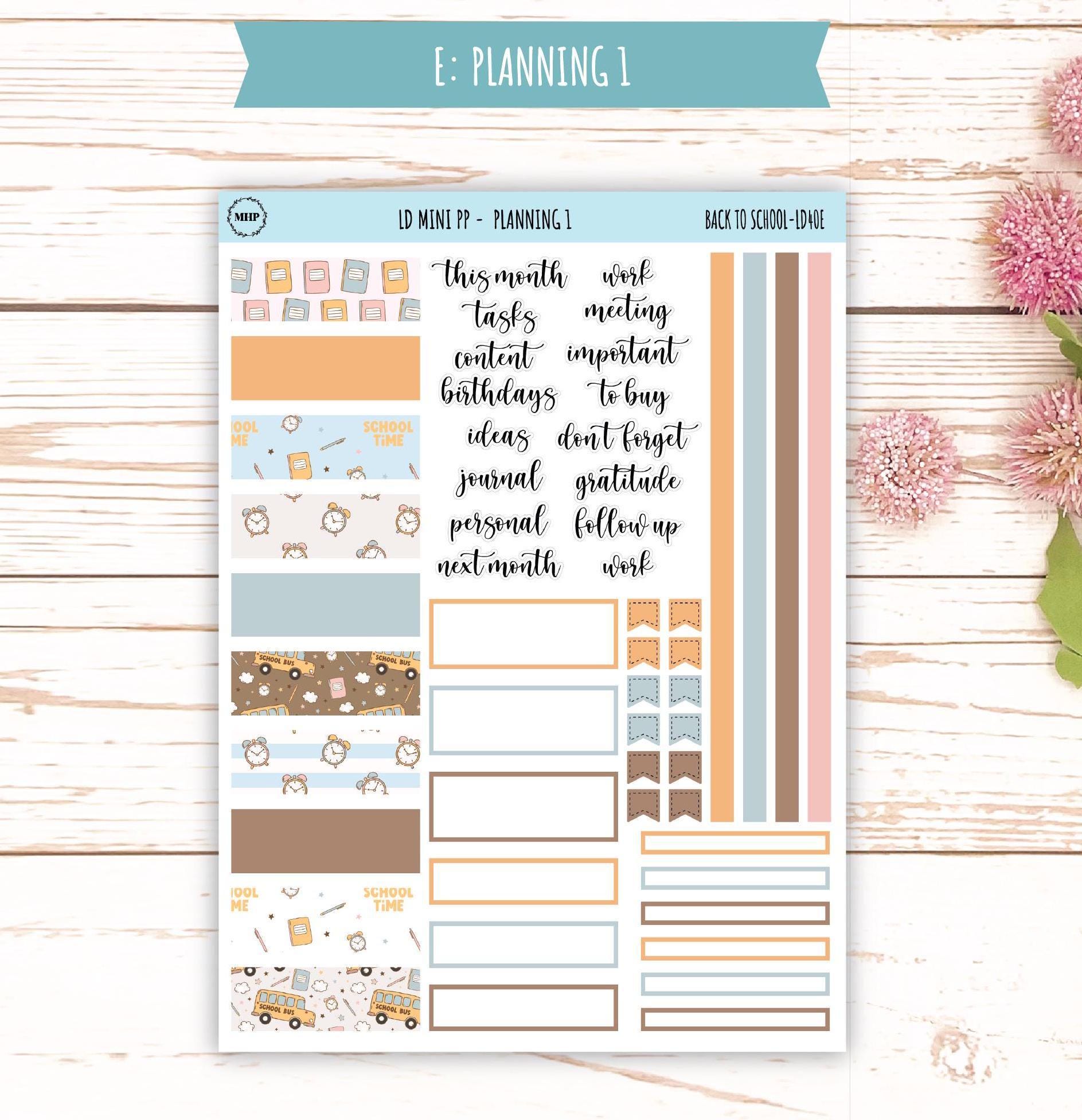 SEPTEMBER Stickers for The Rose Small Laurel Denise Planner (Formerly Mini Project Planner) "Back to School" || LD408BTS