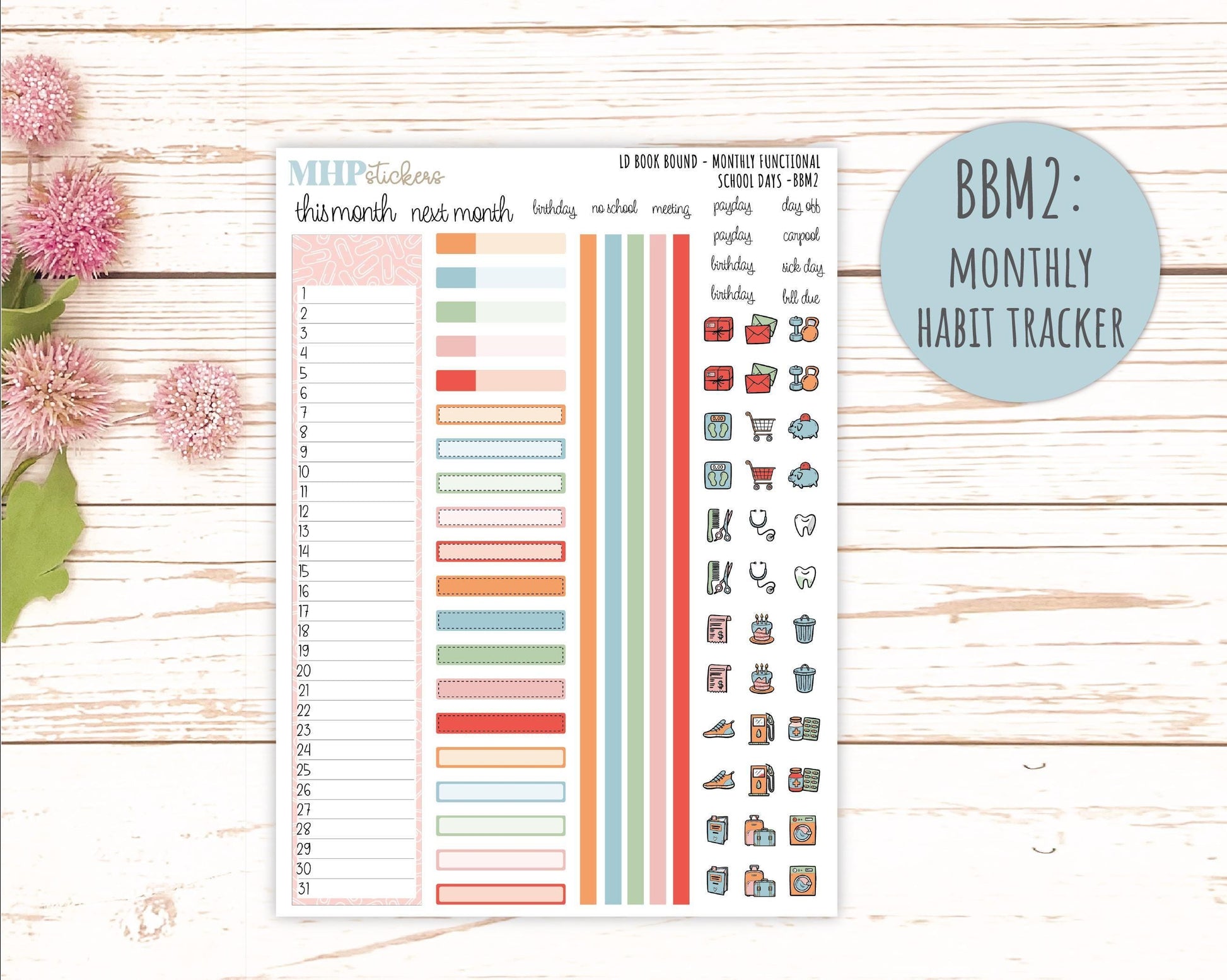 SEPTEMBER 2025 Stickers for The Mae & The Kristy Laurel Denise Planners ( Formerly Book Bound Planner) "School Days" || BB