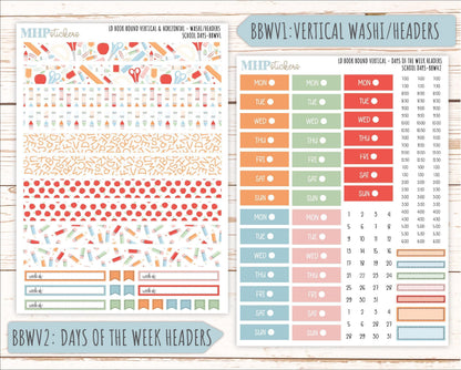 SEPTEMBER 2025 Stickers for The Mae & The Kristy Laurel Denise Planners ( Formerly Book Bound Planner) "School Days" || BB