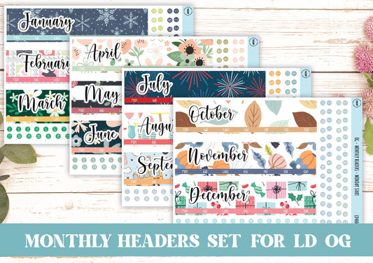 Monthly Headers Set for Laurel Denise Large|| LD400 & LD401