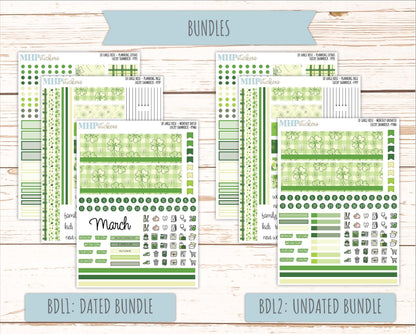 MARCH 2026 Stickers for the Large Rose Planner (Formerly Project Planner). Laurel Denise. "Lucky Shamrock" || PP