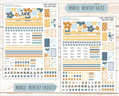JUNE 2025 Stickers for Small Horizontal & Vertical Laurel Denise Planners. (Formerly Mini Planner) "Floral Confetti" || MNFC