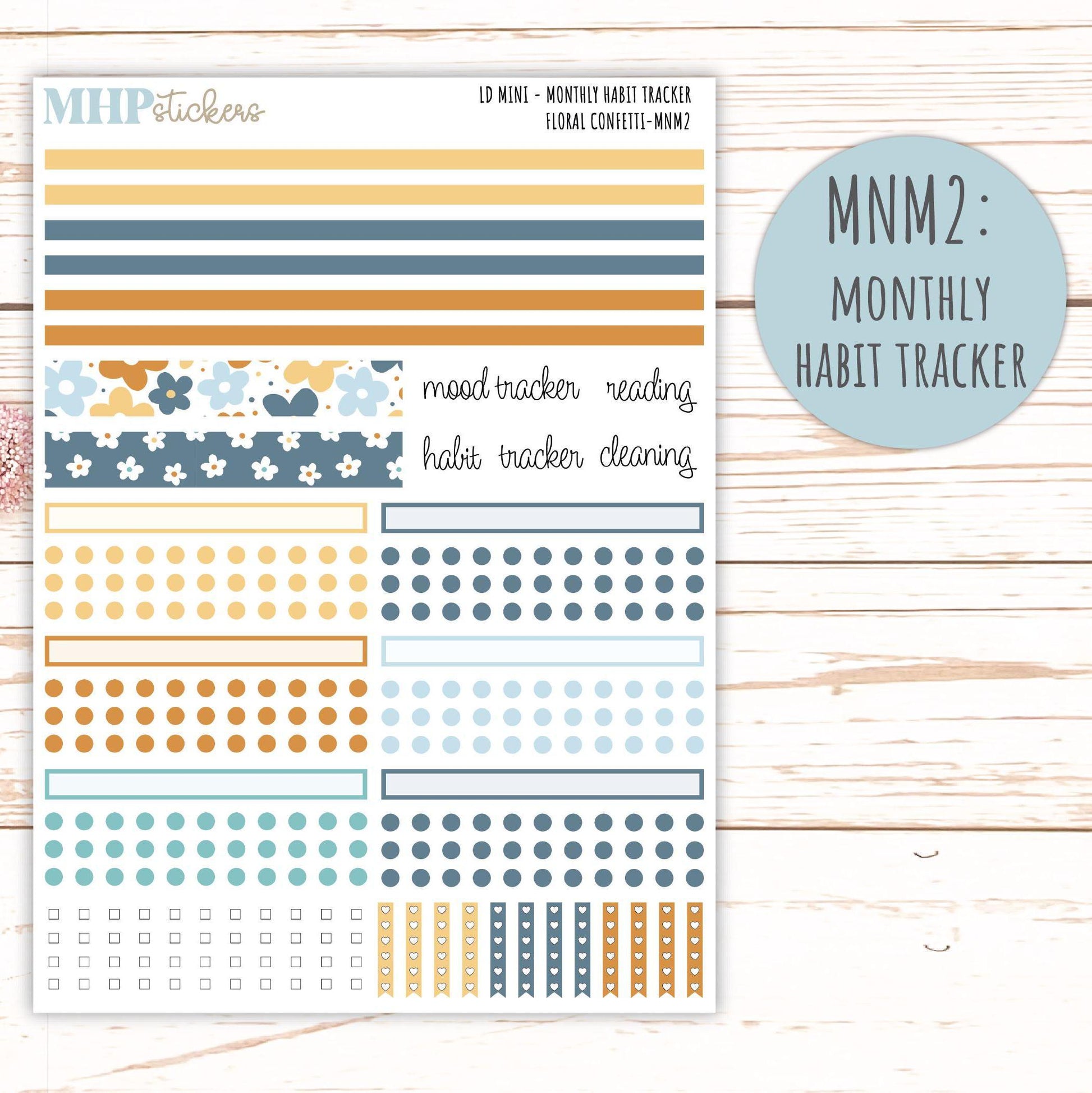 JUNE 2025 Stickers for Small Horizontal & Vertical Laurel Denise Planners. (Formerly Mini Planner) "Floral Confetti" || MNFC