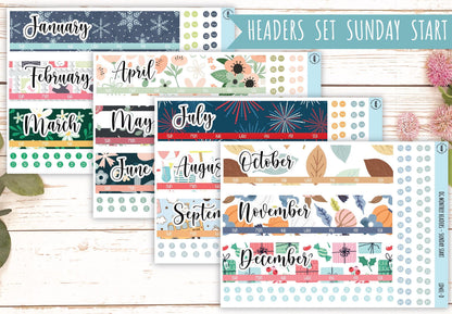 Monthly Headers Set for Laurel Denise Large|| LD400 & LD401