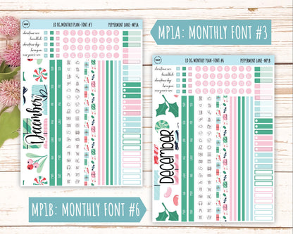 DECEMBER Stickers for Large size Horizontal & Vertical Laurel Denise Planner. (Formerly Original or Standar Size) "Peppermint Lane" || OGPL