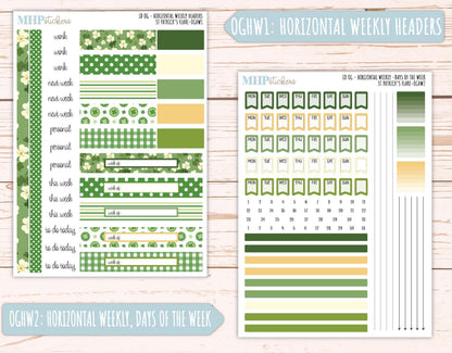 MARCH 2025 Stickers for Large size Horizontal & Vertical Laurel Denise Planners. (Formerly Original Size) "St Patrick's Flare" || OGSPF