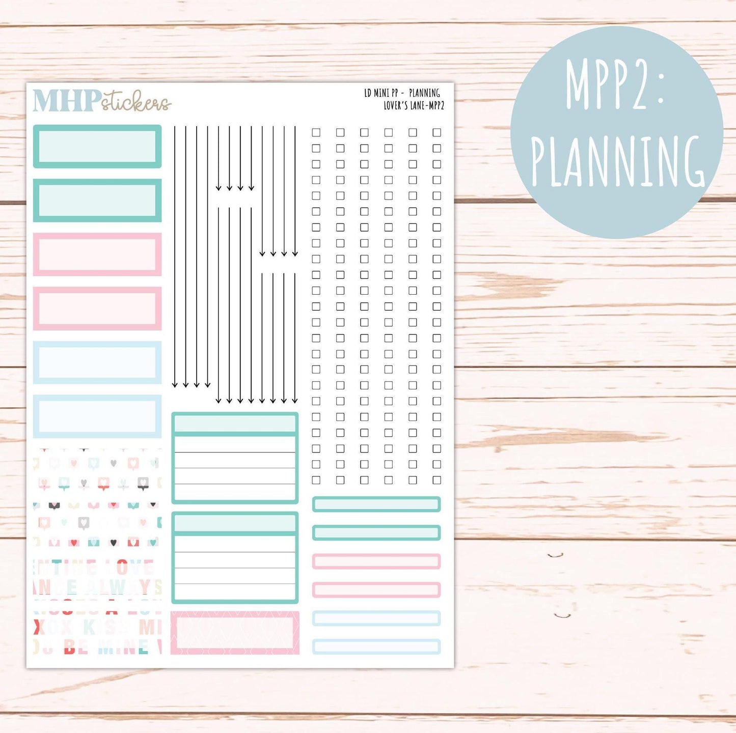 FEBRUARY 2025 Stickers for The Rose Small Laurel Denise Planner (Formerly Mini Project Planner) "Lover's Lane" || MPPLL