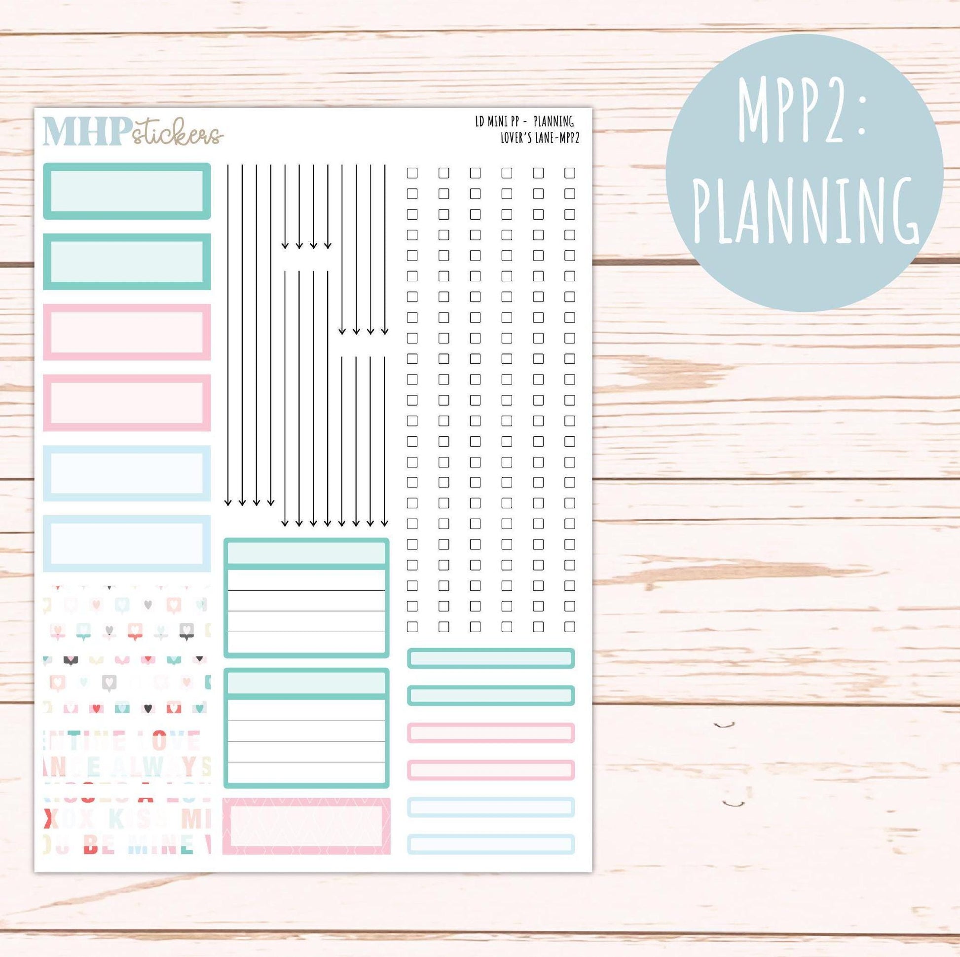 FEBRUARY 2025 Stickers for The Rose Small Laurel Denise Planner (Formerly Mini Project Planner) "Lover's Lane" || MPPLL