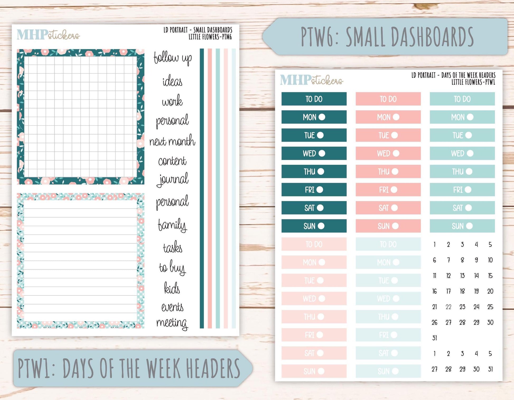 MAY 2025 Stickers for The Scout Laurel Denise Planner (formerly Portrait Planner). "Little Flowers" || PTLF