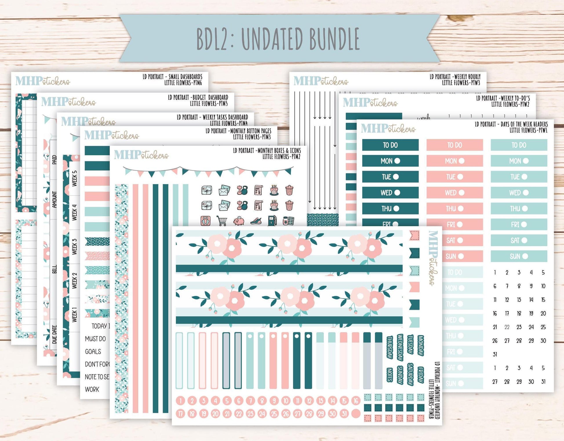 MAY 2025 Stickers for The Scout Laurel Denise Planner (formerly Portrait Planner). "Little Flowers" || PTLF
