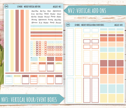 AUGUST Neutral Color Stickers for small Laurel Denise Planners || NAUG