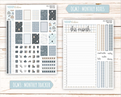 JANUARY 2025 Stickers for Large size Horizontal & Vertical Laurel Denise Planner. (Formerly Original or Standar Size) "Winter" || OGW