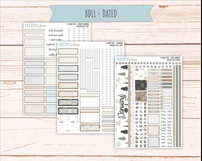 JANUARY 2026 Stickers for The Small Rose Laurel Denise Planner (Formerly Mini Project Planner) "January Frost" || MPP