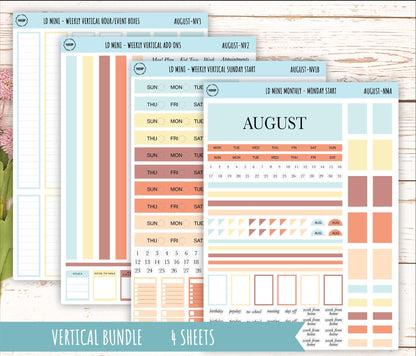 AUGUST Neutral Color Stickers for small Laurel Denise Planners || NAUG