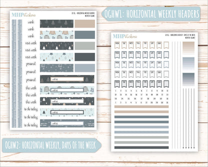 JANUARY 2025 Stickers for Large size Horizontal & Vertical Laurel Denise Planner. (Formerly Original or Standar Size) "Winter" || OGW