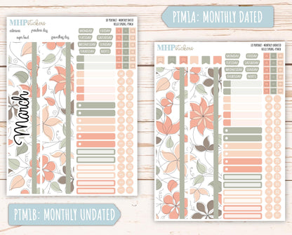 MARCH 2025 Stickers for The Scout Laurel Denise Planner (formerly Portrait Planner). "Hello Spring" || PTHS