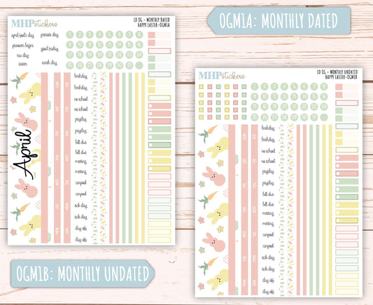 APRIL 2025 Stickers for Large size Horizontal & Vertical Laurel Denise Planner. (Formerly Original or Standar Size) "Happy Easter" || OGHE