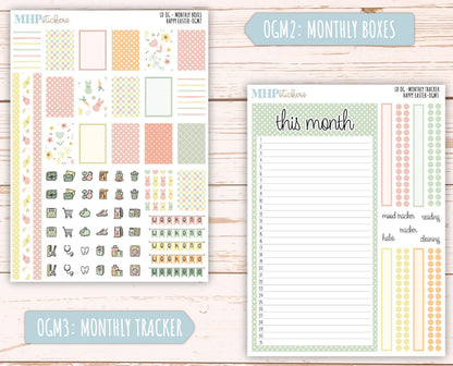 APRIL 2025 Stickers for Large size Horizontal & Vertical Laurel Denise Planner. (Formerly Original or Standar Size) "Happy Easter" || OGHE