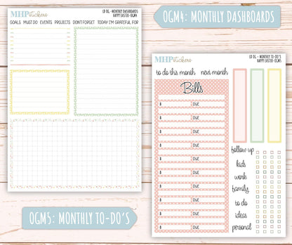 APRIL 2025 Stickers for Large size Horizontal & Vertical Laurel Denise Planner. (Formerly Original or Standar Size) "Happy Easter" || OGHE
