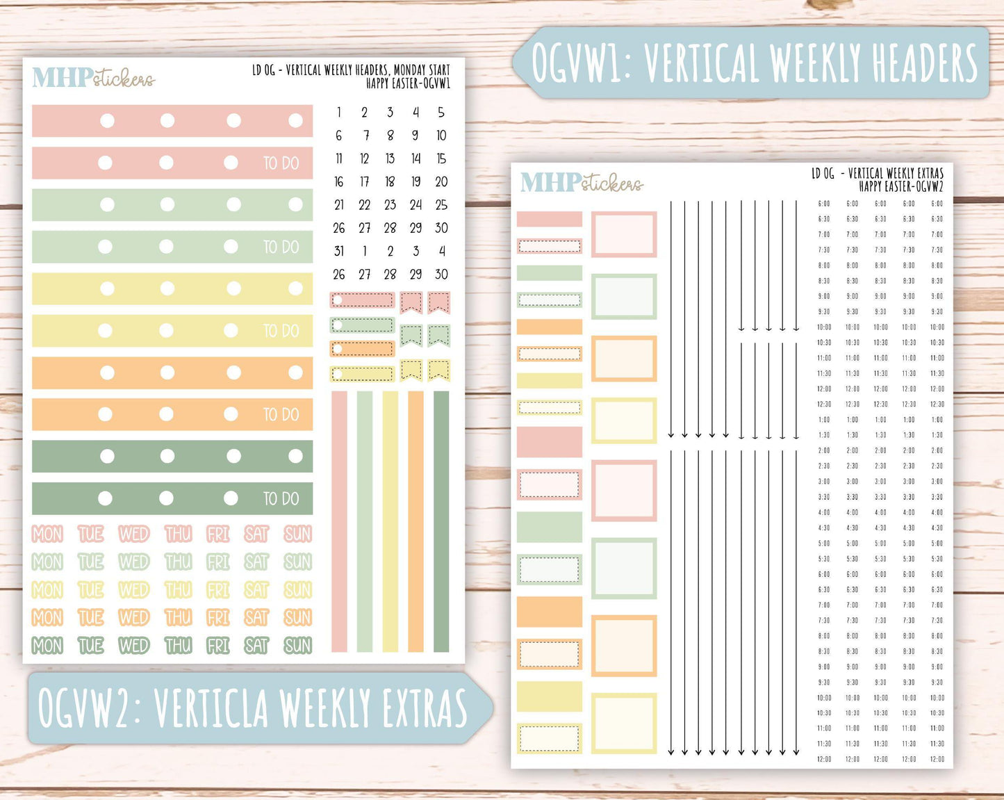 APRIL 2025 Stickers for Large size Horizontal & Vertical Laurel Denise Planner. (Formerly Original or Standar Size) "Happy Easter" || OGHE