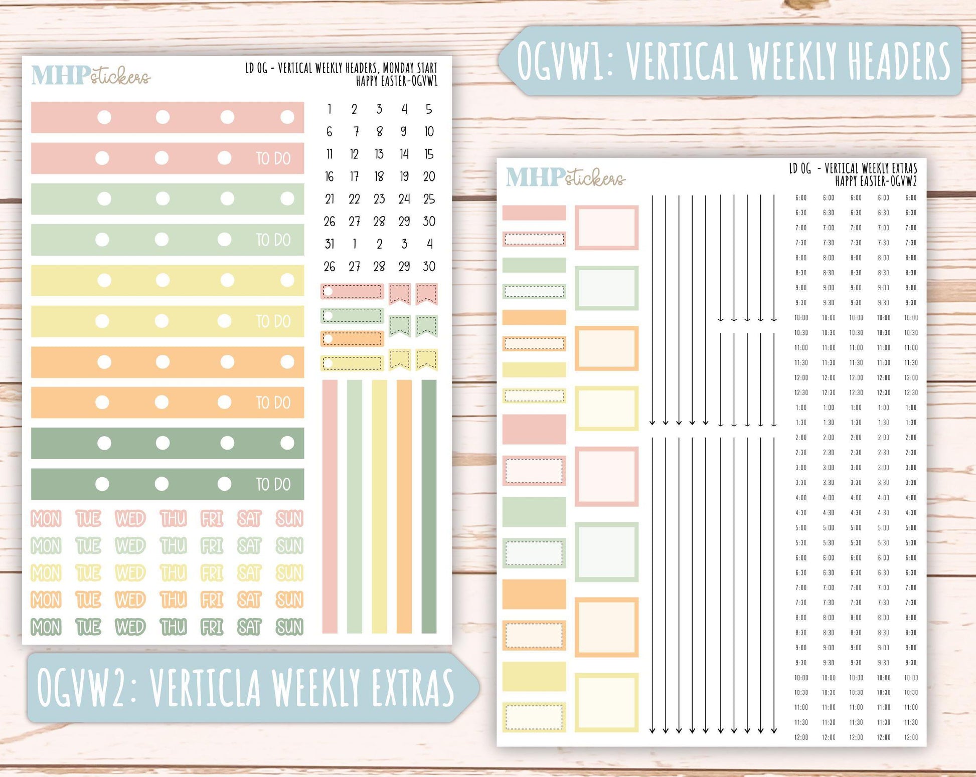 APRIL 2025 Stickers for Large size Horizontal & Vertical Laurel Denise Planner. (Formerly Original or Standar Size) "Happy Easter" || OGHE