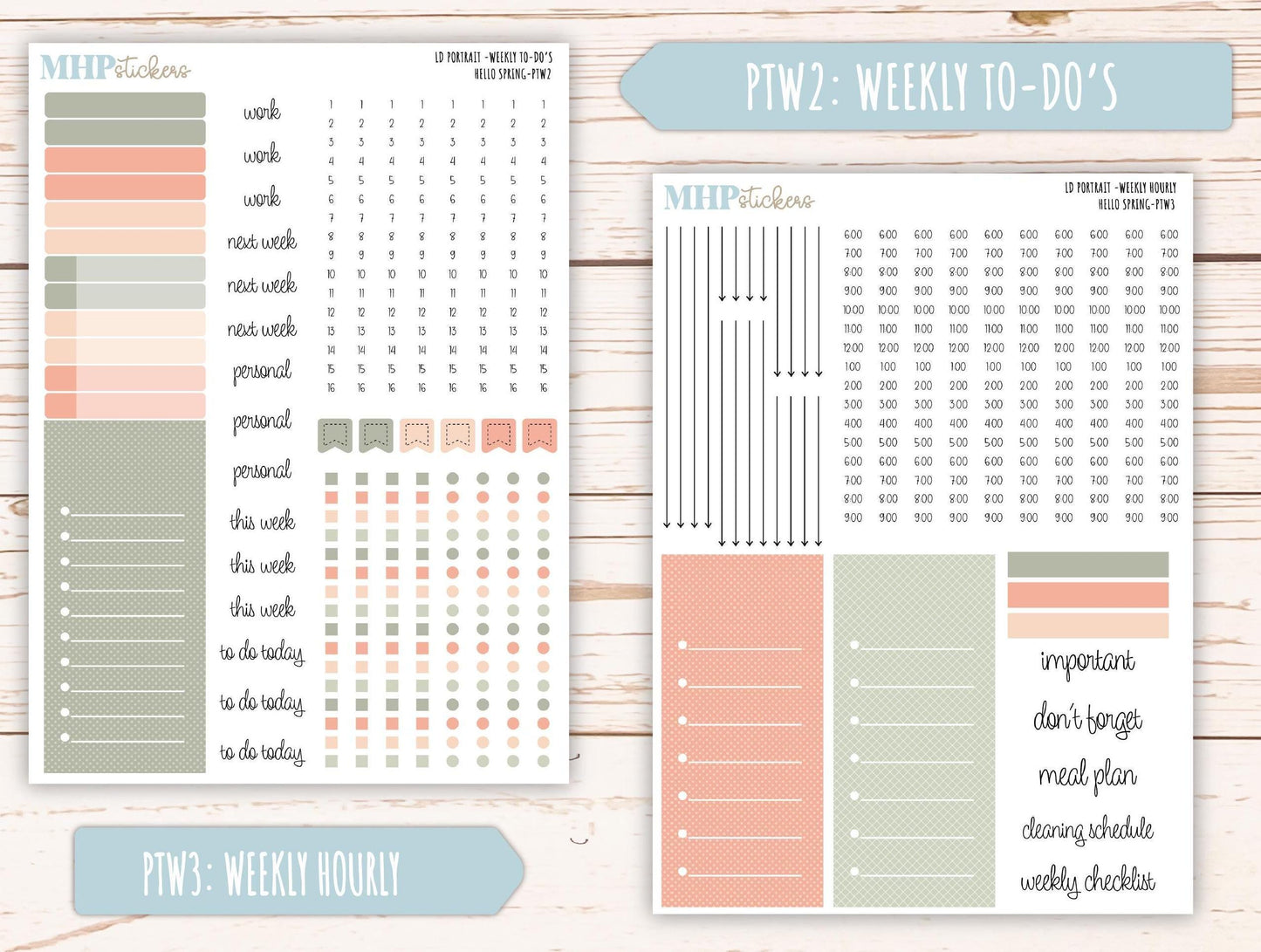 MARCH 2025 Stickers for The Scout Laurel Denise Planner (formerly Portrait Planner). "Hello Spring" || PTHS