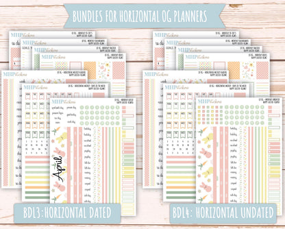 APRIL 2025 Stickers for Large size Horizontal & Vertical Laurel Denise Planner. (Formerly Original or Standar Size) "Happy Easter" || OGHE
