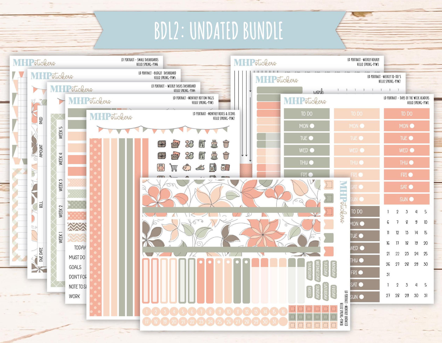 MARCH 2025 Stickers for The Scout Laurel Denise Planner (formerly Portrait Planner). "Hello Spring" || PTHS