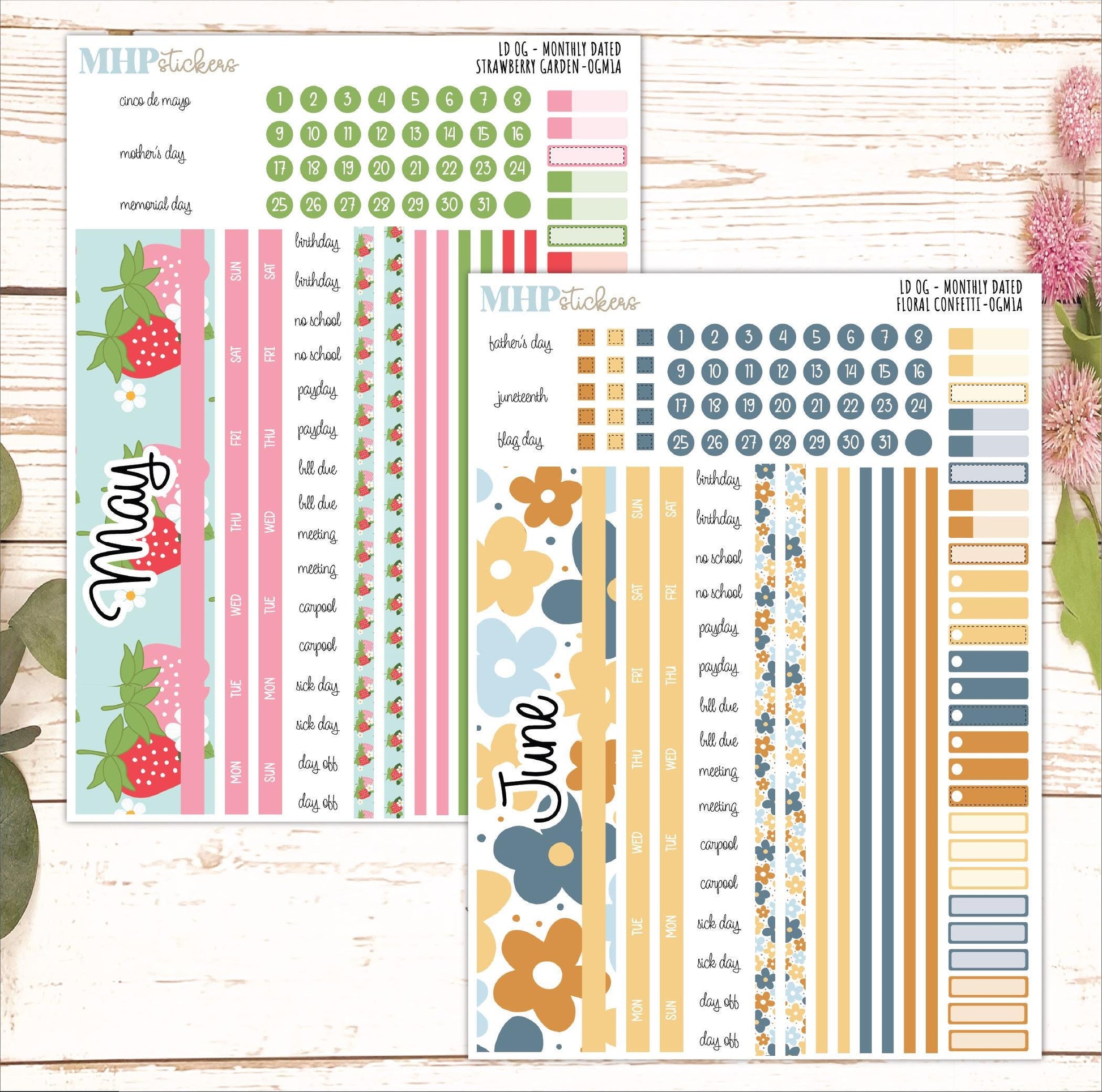 12 Monthly Sheet Set for Laurel Denise Large Planner. 2025 Designs || LD426