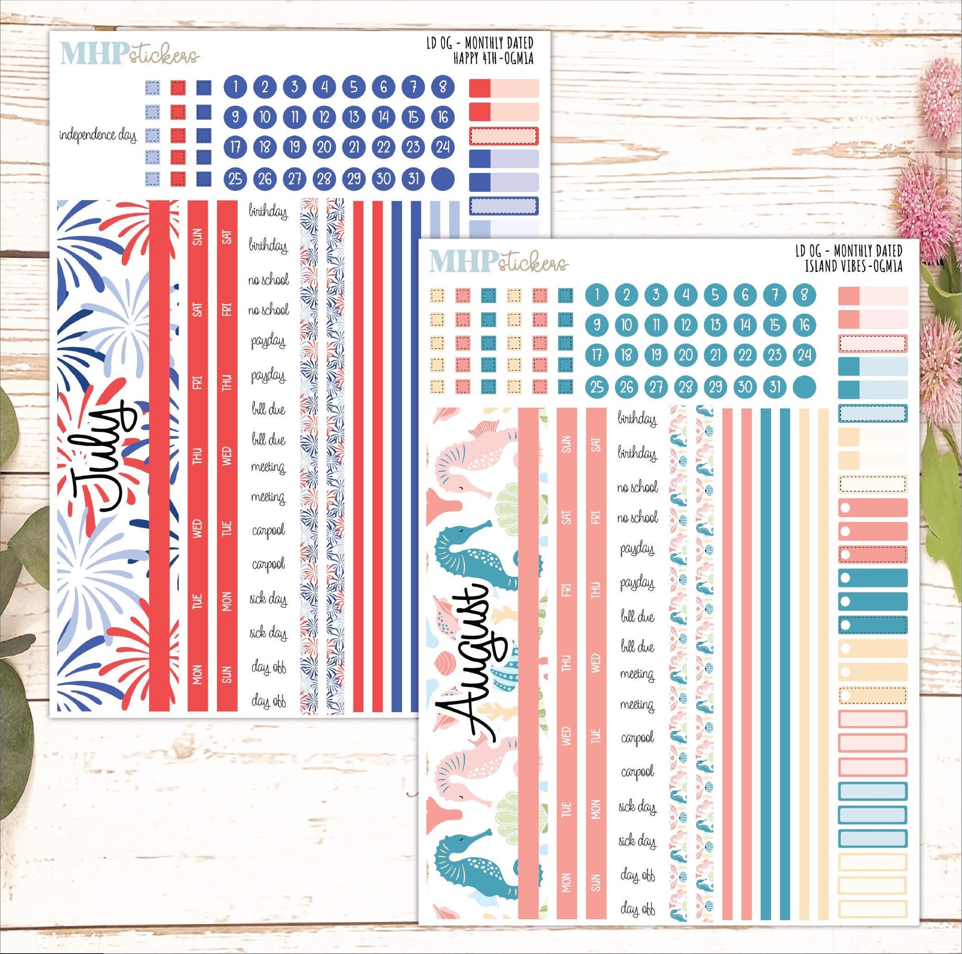 12 Monthly Sheet Set for Laurel Denise Large Planner. 2025 Designs || LD426
