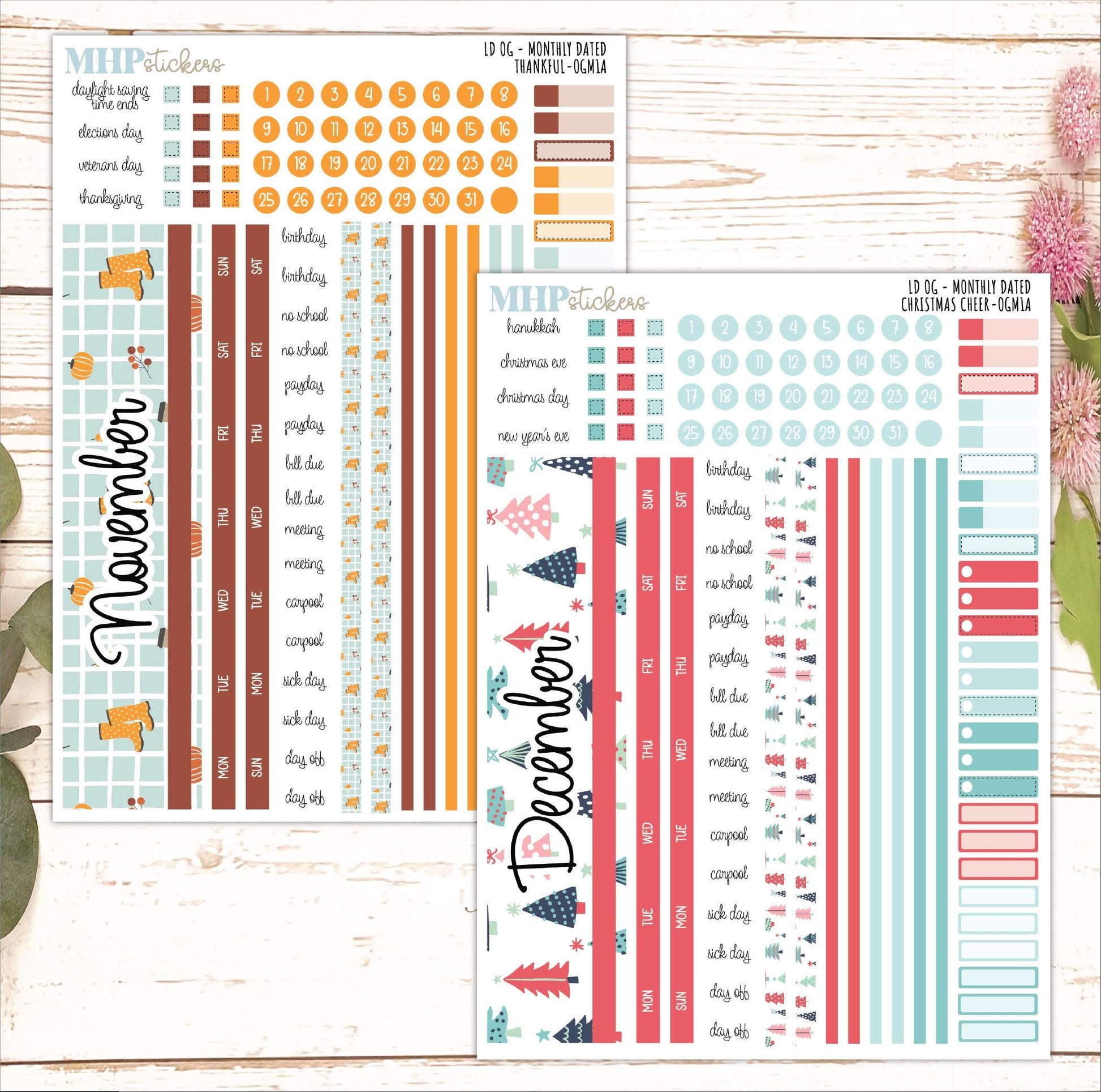 12 Monthly Sheet Set for Laurel Denise Large Planner. 2025 Designs || LD426