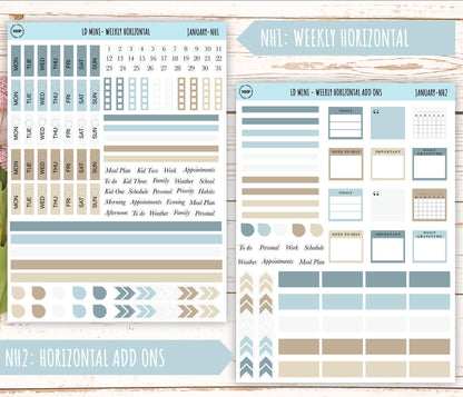 JANUARY Neutral Color Stickers for small Laurel Denise Planners || JAN