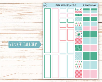 DECEMBER Stickers for Small Horizontal & Vertical Laurel Denise Planners. (Formerly Mini Planner) "Peppermint Lane" || MPL