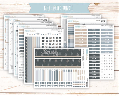 JANUARY 2025 Stickers for The Scout Laurel Denise Planner (formerly Portrait Planner). "Winter" || PTW
