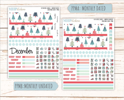 DECEMBER Stickers for the large Laurel Denise Rose Planner (Formerly Project Planner) "Christmas Cheer" || PP
