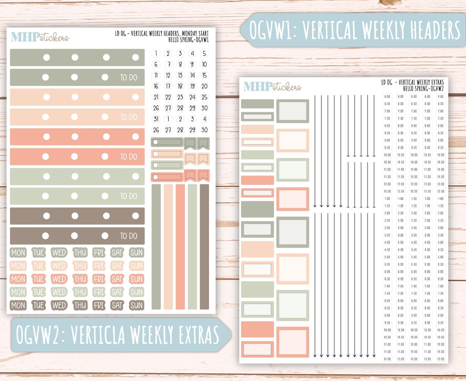 MARCH 2025 Stickers for Large size Horizontal & Vertical Laurel Denise Planner. (Formerly Original or Standar Size) "Hello Spring" || OGHS