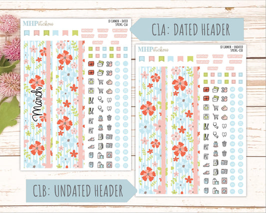 MARCH 2026 Stickers for The Carmen Laurel Denise Planner (Simply Month Planner). "Spring" || C