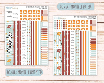 NOVEMBER 2025 Stickers for Large-size Horizontal & Vertical Laurel Denise Planners. (Formerly Original Size) "Thankful" || OG