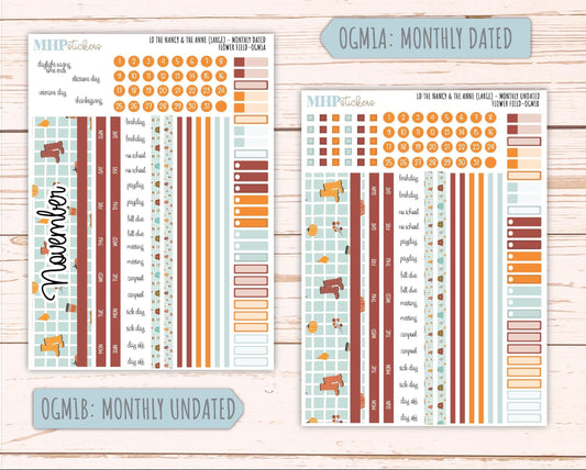 NOVEMBER 2025 Stickers for Large-size Horizontal & Vertical Laurel Denise Planners. (Formerly Original Size) "Thankful" || OG