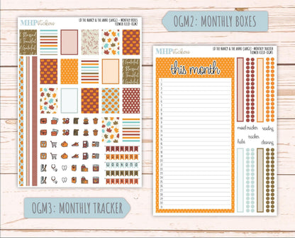 NOVEMBER 2025 Stickers for Large-size Horizontal & Vertical Laurel Denise Planners. (Formerly Original Size) "Thankful" || OG