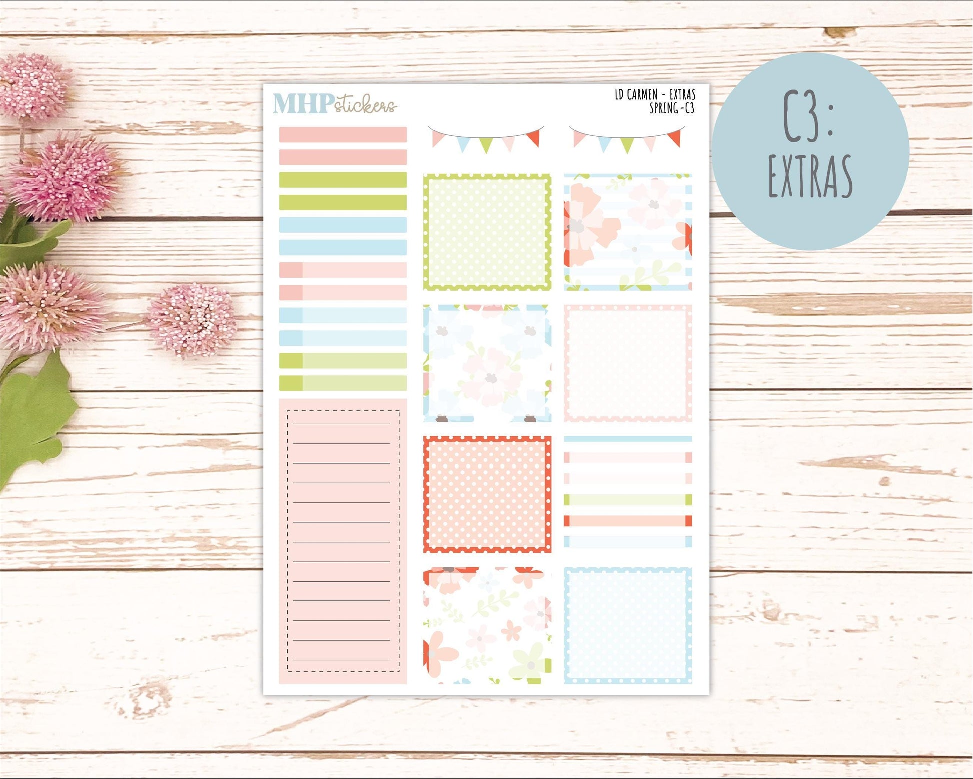 MARCH 2026 Stickers for The Carmen Laurel Denise Planner (Simply Month Planner). "Spring" || C