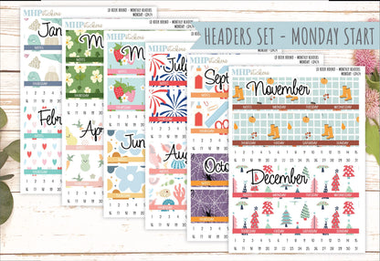 2025 Monthly Headers Set for Laurel Denise Book Bound Planner (Amanda's Collab) || LD424
