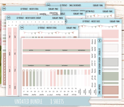 FEBRUARY Stickers for The Scout Laurel Denise Planner (formerly Portrait Planner). Neutral Color || PN-FEB