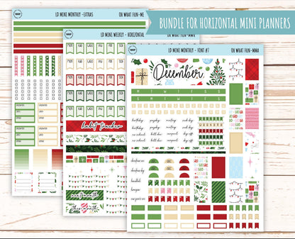 DECEMBER Stickers for Small Horizontal & Vertical Laurel Denise Planners. (Formerly Mini Planner) "Oh What Fun" || MOWF