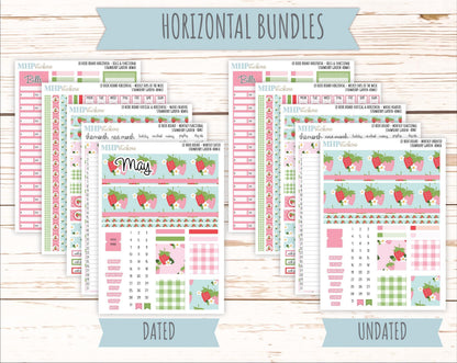 May 2025 Stickers for The Mae & The Kristy Laurel Denise Planners ( Formerly Book Bound Planner) "Strawberry Garden" || BB