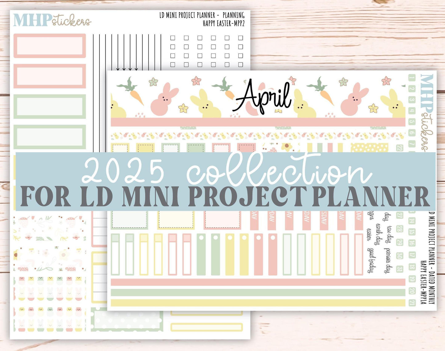 APRIL 2025 Stickers for The Rose Small Laurel Denise Planner (Formerly Mini Project Planner) "Happy Easter" || MPPHE