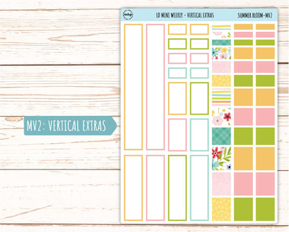 July Sticker for Small Horizontal & Vertical Laurel Denise Planners. (Formerly Mini Planner) "Summer Bloom" || MSB