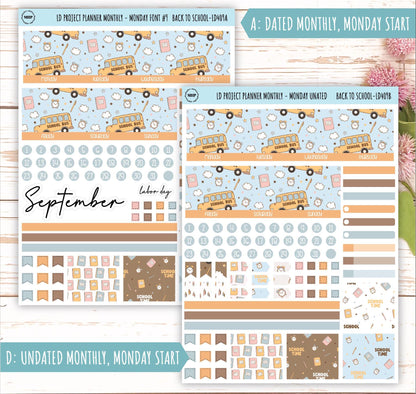 SEPTEMBER Stickers for The Rose Large Laurel Denise Planner (Formerly Project Planner) "Back to School" || LD409BT