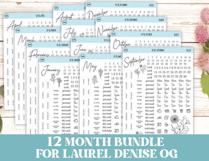Minimalist Stickers for Large size, Horizontal & Vertical Laurel Denise Planners. || LD-OG
